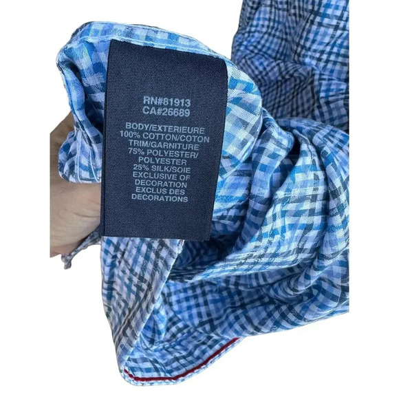 Robert Graham Men's Blue Plaid Pattern Long Sleeves Button Down Shirt Size XL - Picture 4 of 8